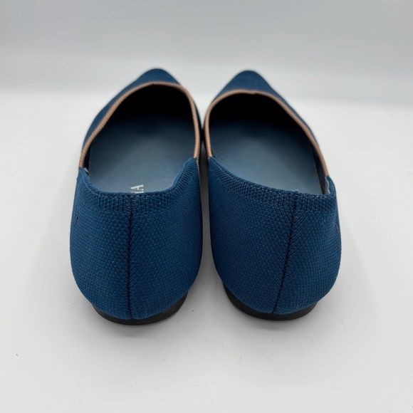 Vivaia Pointed-Toe V-Cut Flats 40 9 Marine Blue Tan - Picture 4 of 10